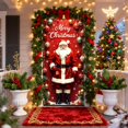 thumbnail image 1 of Christmas Door Curtain with Santa Claus Print Decor for Front Door Wall Party Festival Decoration Merry Xmas Celebration, 1 of 6