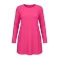 thumbnail image 7 of Busydd Plus Size Sleep Dresses for Women Fashion Oversized Solid Color Long Sleeve Dress Casual Basic Round Neck Mini Fall Dresses 3XL, 7 of 7