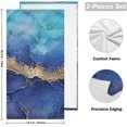 thumbnail image 2 of Bath Towels, 2 PCS Hand Towels for Bathroom Cotton Navy Blue Marble with Golden Veins Decorative 28x14in Absorbent Soft (color7), 2 of 7