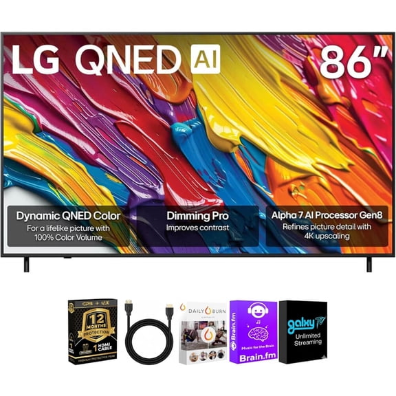 LG 86" QNED82A 4K QNED AI Smart webOS TV Bundle, 86QNED82AAK1