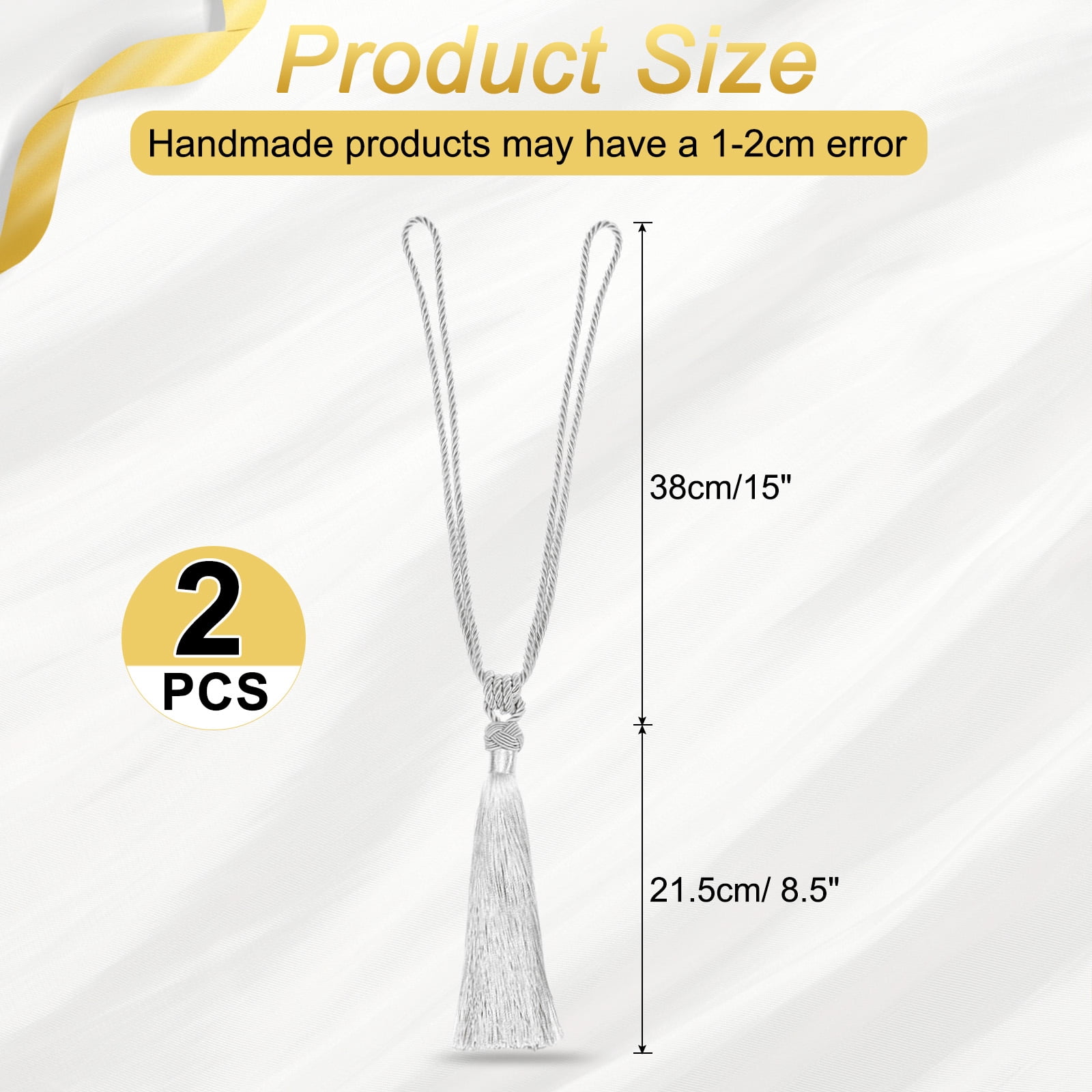 Unique Bargains Handmade Elegant Curtain Tiebacks Tassel Home Decor White 2 Pcs