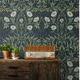 thumbnail image 4 of NextWall Stenciled Floral Peel and Stick Wallpaper (Navy & Sage), 4 of 9