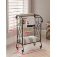 thumbnail image 4 of Pilaster Designs - Metal Free Standing Towel Rack Stand with Shelf - Coffee Brown Finish, 4 of 4