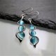thumbnail image 2 of Sapphire Blue Plastic Drop Earrings - Perfect Anniversary Gift for Her - Silver Hoop Earrings, 2 of 4