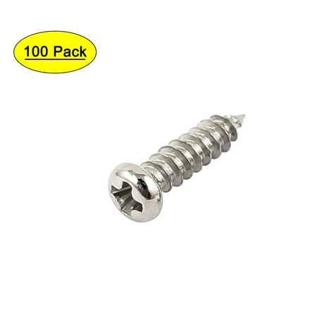 

Uxcell M2.5 x 10mm Stainless Steel Cross pan Head Self Tapping Screws Bolts (100-pack)