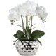 thumbnail image 1 of Orquídeas Artificiales de Tacto Real, Orquídea Phalaenopsis con Macetas de Cerámica Plateadas, para Hogar, Oficina, Baño, Sala de Estar y Decoración de Bodas, Color Blanco, 1 of 4