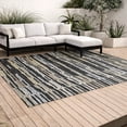 thumbnail image 3 of Addison Rugs Chantille Indoor/Outdoor Transitional Stripes Black Machine Washable Rectangle Rug, 9' x 12', 3 of 10