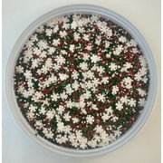 Christmas Magic Nonpareil Mix Confetti Sprinkles, Cake, Cookie, Donut, Cakepop Toppings, 6 oz.