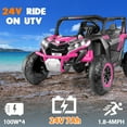 thumbnail image 5 of Funcid 24V Ride on Car for Kids, 2WD/4WD Switchable Ride on Car with Remote Control, 2 Seater Ride on Toys, UTV, Bluetooth, Music, LED Lights, Storage Space, 5 of 9