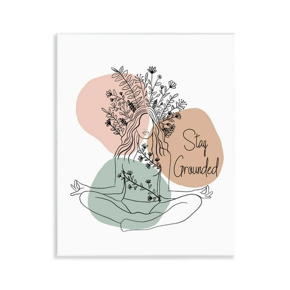 Stupell Industries Stay Grounded Portrait Typography Painting Unframed Art Print Wall Art, 11 x 14