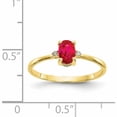 thumbnail image 5 of 10K Yellow Gold Polished Geniune Diamond & Ruby Birthstone Ring (Size 6) Made In India 10xbr208, 5 of 5