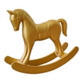 thumbnail image 3 of Estatua de caballo mecedor, adorno de escritorio, madera, vintage, rústico, retro, escultura animal Oro, 3 of 8