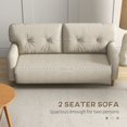 thumbnail image 4 of HOMCOM 58' Loveseat Sofa for Bedroom 2 Seater Couch with Back Cushions, Beige, 4 of 10