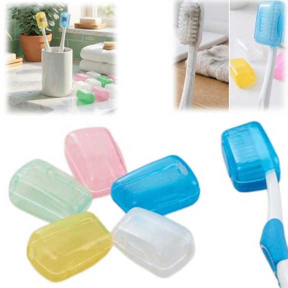 5 PCS Toothbrush Head Covers, Portable Travel Toothbrush Caps Case, Dust-Proof Protector Hood for Home and Outdoor