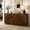 Walnut, variant on LKTART65" Sideboard Buffet Cabinet with Storage, Modular Credenza, Walnut Modern Accent Cabinet for Living Dining Room Entryway, Media Console TV Stand, Fluted Double-Layered Arched Doors, Wood Grain