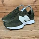 thumbnail image 5 of New Balance 327 Trainers Mens Size UK 4 Olive Green White Suede Casual Shoes NB, 5 of 6