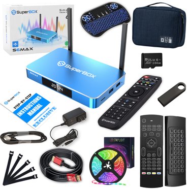 2025 Super S6-MAX Android TV Box Bundle - 4GB RAM, 64GB Storage, Wi-Fi 6, 6K Support