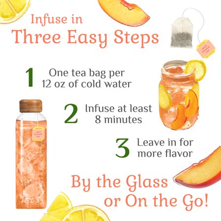 BIGELOW TEA BIGELOW BOTANICALS, PEACH LEMONADE ACAI COLD WATER INFUSION TEA BAGS, 18 COUNT