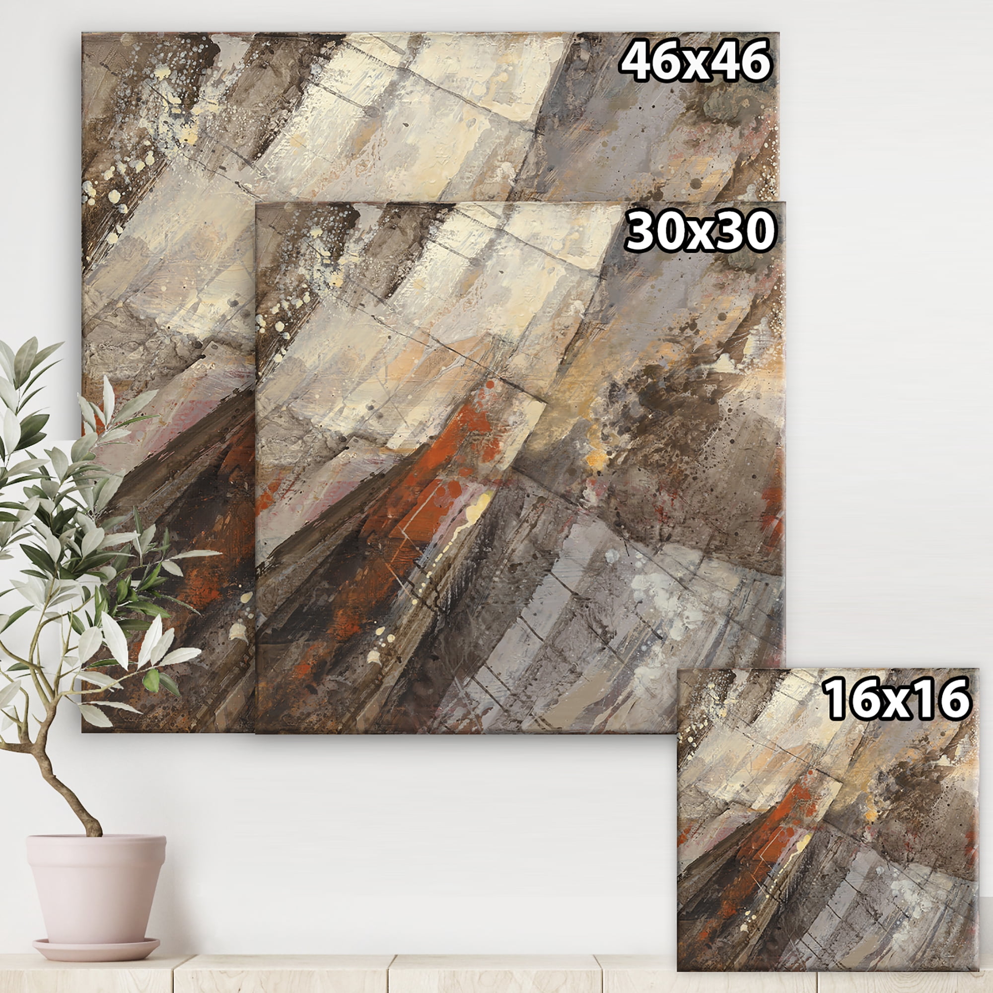 Designart 'Fire and Ice Minerals III' Farmhouse Canvas Art