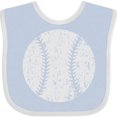 thumbnail image 3 of Inktastic Distressed Baseball in White Boys or Girls Baby Bib, 3 of 4