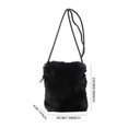 thumbnail image 4 of Bolsa para teléfono Bolso de hombro peludo Bolso cruzado borroso Bolso bandolera suave para mujer Negro, 4 of 8