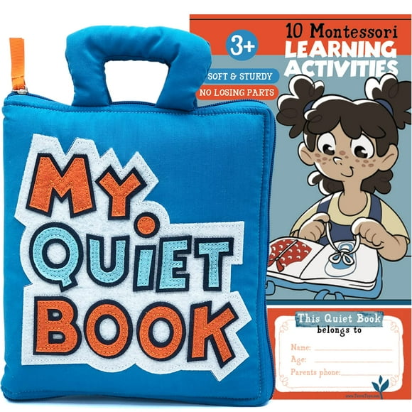My Quiet Book Montessori Busy Book - Travel Toys For Toddlers Preschool Learning Activities Quiet Car Toys 10 Sensory Activities Toddler Busy Book For Boys & Girls And Belongs To Tag