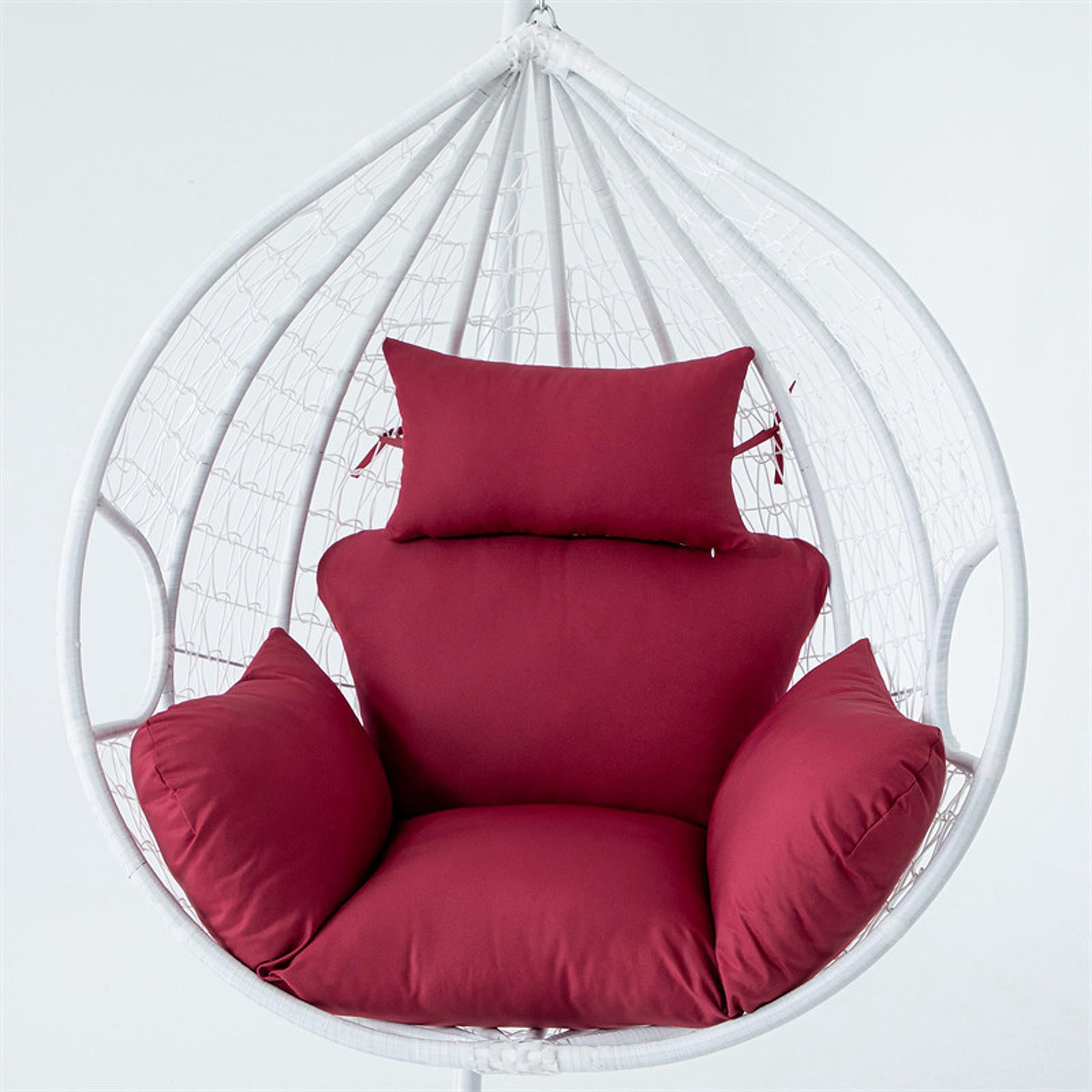 oshhni Egg Chair Cushion Hanging Seat Cushion for Family Balcony Outdoor Red