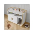 thumbnail image 1 of Ourlova Cat Litter Box Enclosure With Metal Frame And Dual Storage Shelves Modern Hidden Litter Box Furniture Indoor Cat House Side Table Style, 1 of 8