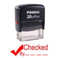 thumbnail image 2 of Printtoo CHECKED BY Self Inking Rubber Stamp Office Stationary Custom Stamp-Red, 2 of 2