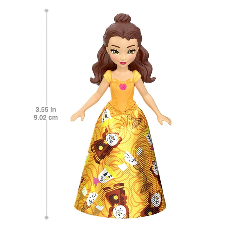 mini disney princess dolls with removable dresses Miniature Disney Princess with 3 Accompanying Rubber Outfits