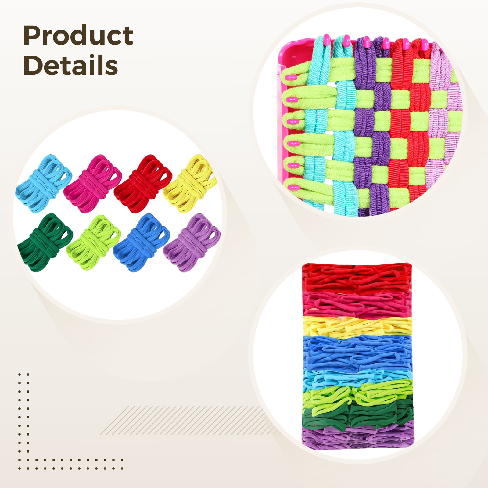 Pastel Loom Loops Kit, 800 PCS 8 Colors Elastic Weaving Loops for DIY Potholders, Bracelets, Bags - Nylon Craft Kit