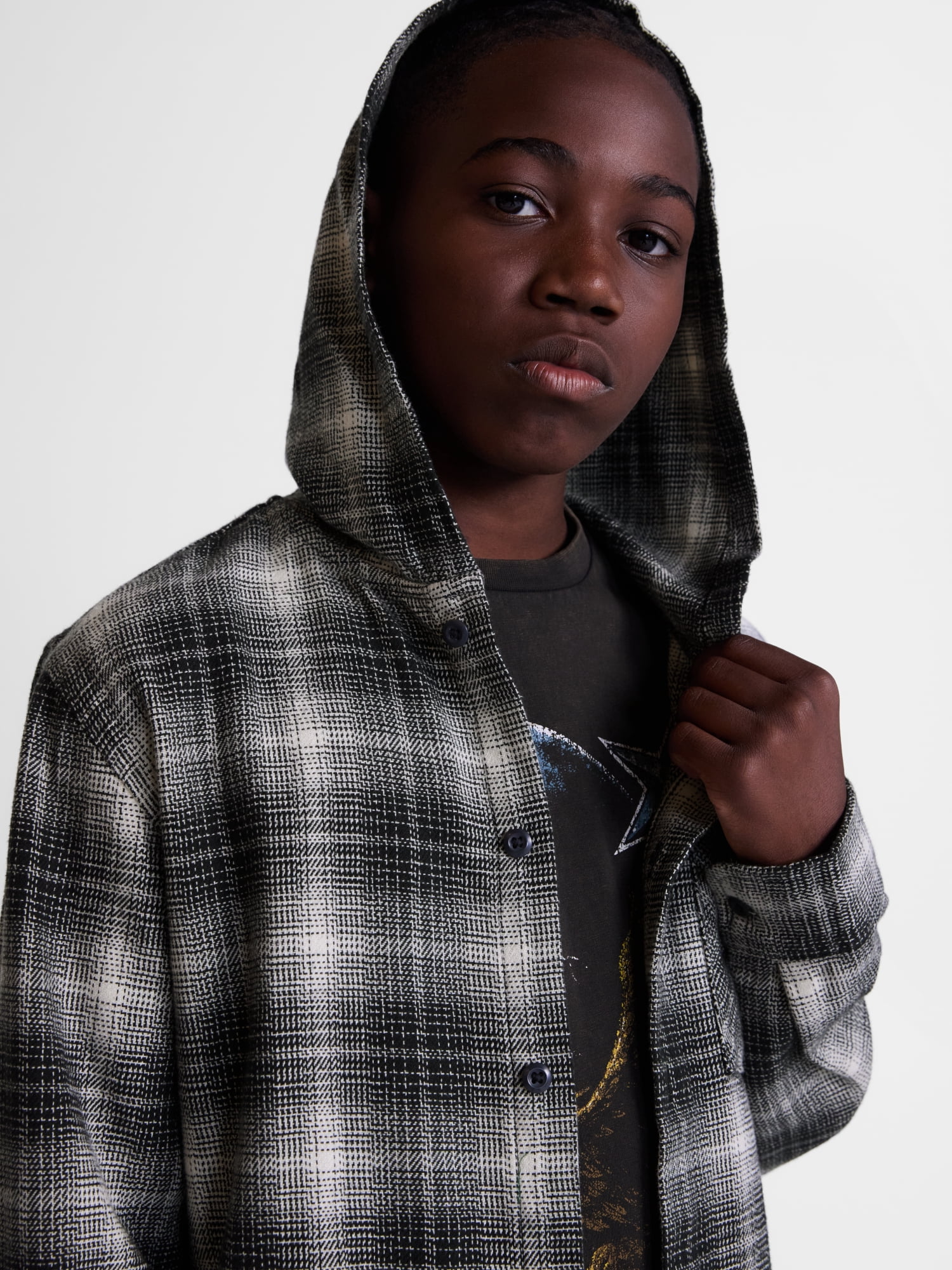 Weekend Academy Boys Hooded Cotton Flannel Shirt, Sizes 4-18