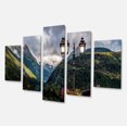 thumbnail image 2 of Lamp Posts in Mountain Panorama - Landscape Canvas Art Print, 2 of 3