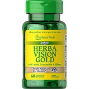 Puritan's Pride Herbavision Gold with Lutein, Bilberry and Zeaxanthin-60 Softgels