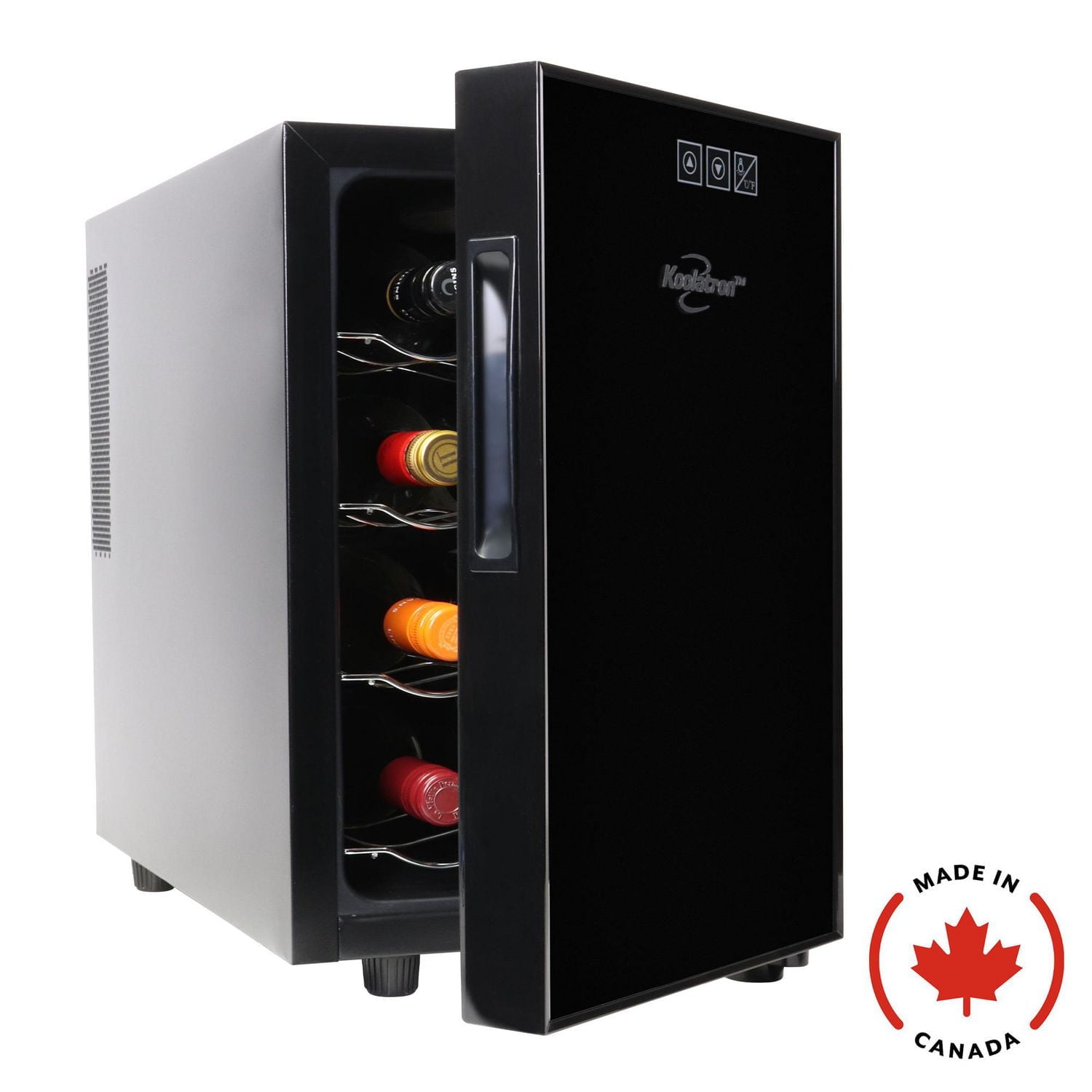 Koolatron 18 Bottle Slim Dual Zone Wine Cooler, Black Thermoelectr Dual Zone Wine Fridge Koolatron 18 Bottle Dual Zone Wine Cooler - Perfect  Wine Preservation Wine Cooler Refrigerator