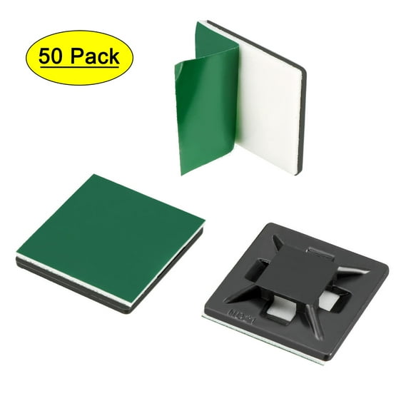 50pcs Self Adhesive Cable Tie Mounts Wire Base Holders 21mm x 21mm