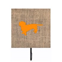 Carolines Treasures BB1088-BL-OR-SH4 Dachshund Burlap And Orange Leash Or Key Holder