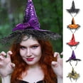 thumbnail image 7 of Xfvqtps Halloween Decorations Witch Hat Hangings Spider Web Print Party Decoration Props Green, 7 of 7