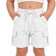 thumbnail image 2 of CAIVO Kids Girls Loose Fit Casual Shorts For Summer With Wide Leg Lightweight Solid Color Mid Length Design For Everyday Play And Activity Drawstring, 2 of 4