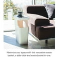 thumbnail image 2 of Yamazaki Home Side Table Trash Can, White, ABS Plastic, 4 gallons, 15 liters, No Assembly, 2 of 7