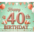 thumbnail image 3 of Decorative Design Happy 40th Birthday Colorful Banner Birthday Party Decoration Balloon Decoration Event Banner for Adult Celebration Indoor Decoration Holiday Celebration, 3 of 7