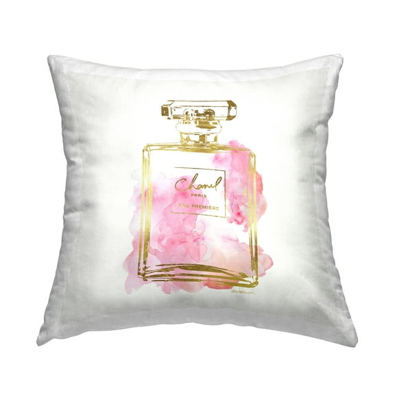 Stupell Industries Glam Perfume Bottle Expressive Watercolor Pattern Pink,18 x 7 x 18 Decorative Pillows