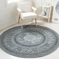 thumbnail image 2 of SAFAVIEH Cape Cod Donna Geometric Polyester Area Rug, Charcoal, 7' x 7' Round, 2 of 7
