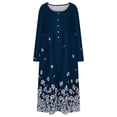thumbnail image 4 of Vestidos Para Mujer Vestido de Manga Larga Moda Otoño Impresión Causal Cuello en V Botón Vacaciones Bolsillos Vestido Odeerbi ODB172102, 4 of 5