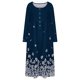 thumbnail image 4 of Vestido de mujer Odeerbi Moda Otoño Manga Larga Impresión Casual Cuello en V Botón Vacaciones Bolsillos, 4 of 5