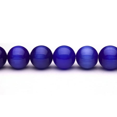 - Sapphire Blue Cat's Eye Beads Round Fiber Optic Glass Beads 20mm (total of 6-beads)