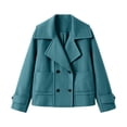 thumbnail image 4 of Enjoytime Jackets for Women Lapel Double Breasted Long Sleeve Cropped Coat Fashion Cozy Business Casual Fall Winter Outerwear, 4 of 6
