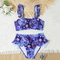thumbnail image 2 of NAISIBABY Girls Bikini Swimsuit, Ruffle Strap Tops with Bottoms Swimwear Holiday Beach Bathing Suits 2-Piece Blue 7T, 2 of 7