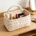 thumbnail image 6 of Desk Storage Organizer | Quilted Floral Fabric Storage Basket | Small Caddy Organizer for Office Desk, 5 X 5 X 4.5 in, 6 of 6