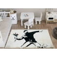 thumbnail image 3 of Banksy Flower Graffiti Rug, Outdoor Rugs, Printed Rug, Front Door Rug, Easy to Clean Rug, Graffiti Rug, Anarchy Graffiti Rugs, Non Slip Rug, 2.6'x6.5' - 80x200 cm, 3 of 8
